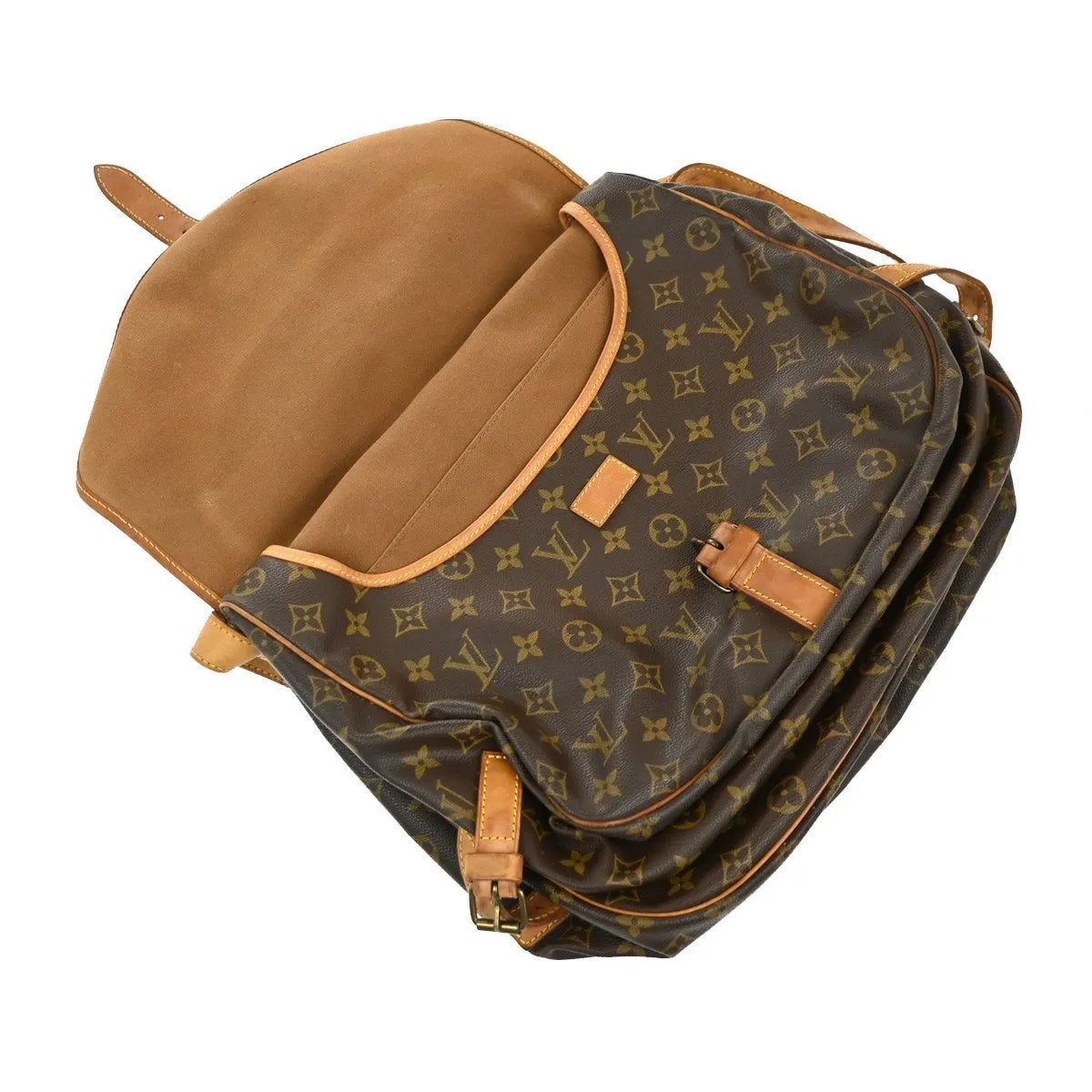 Louis Vuitton Saumur Monogram Canvas Brown Canvas Shoulder Bag Bag (Pre-Owned)