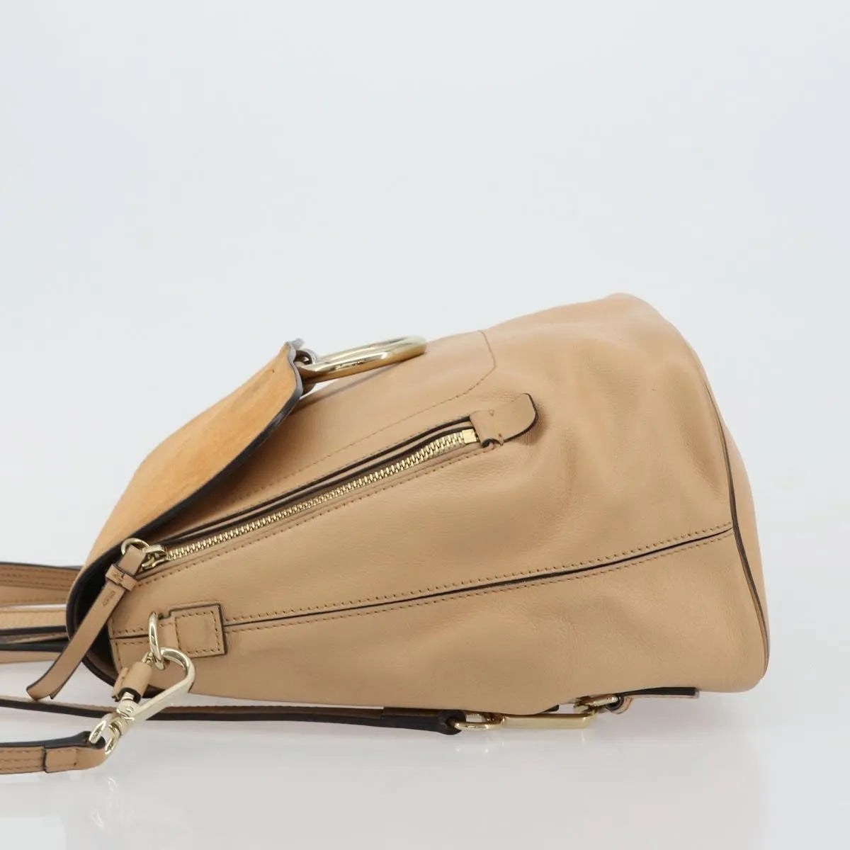 Chloe Faye Suede With Applique Beige Leather Backpack Bag (Pre-Owned)