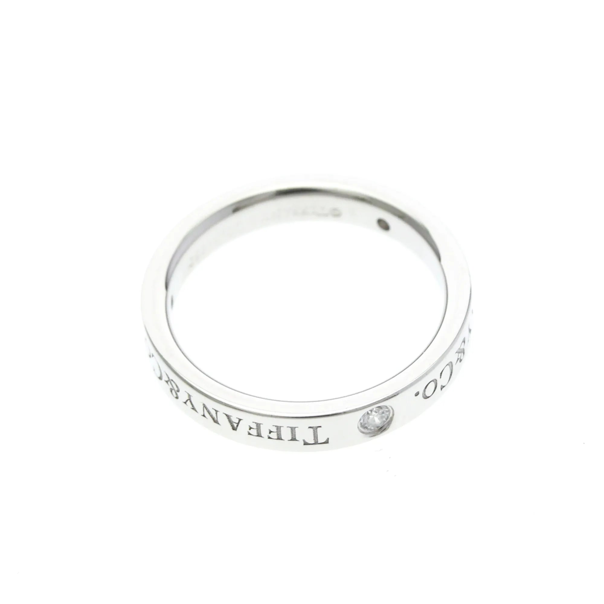 Tiffany & Co. Flat Platinum Silver Platinum Ring Jewelry (Pre-Owned)