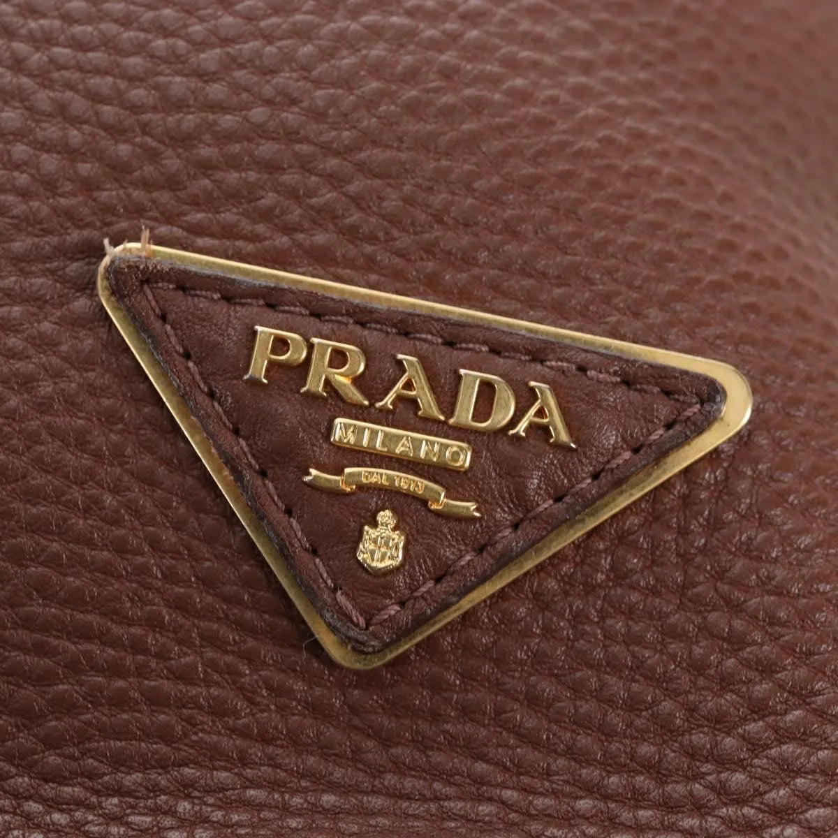 Prada Side Zip Hobo Soft Calf Brown Leather Shoulder Bag Bag (Pre-Owned)