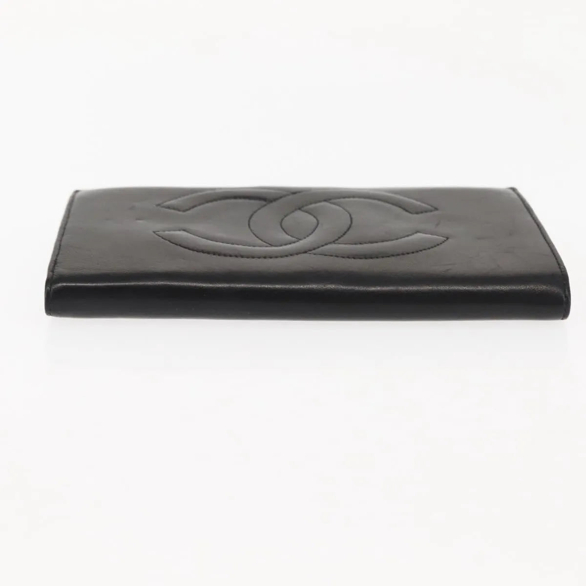 Chanel Timeless Cc French Leather Black Leather Wallets Accessory (Pre-Owned)
