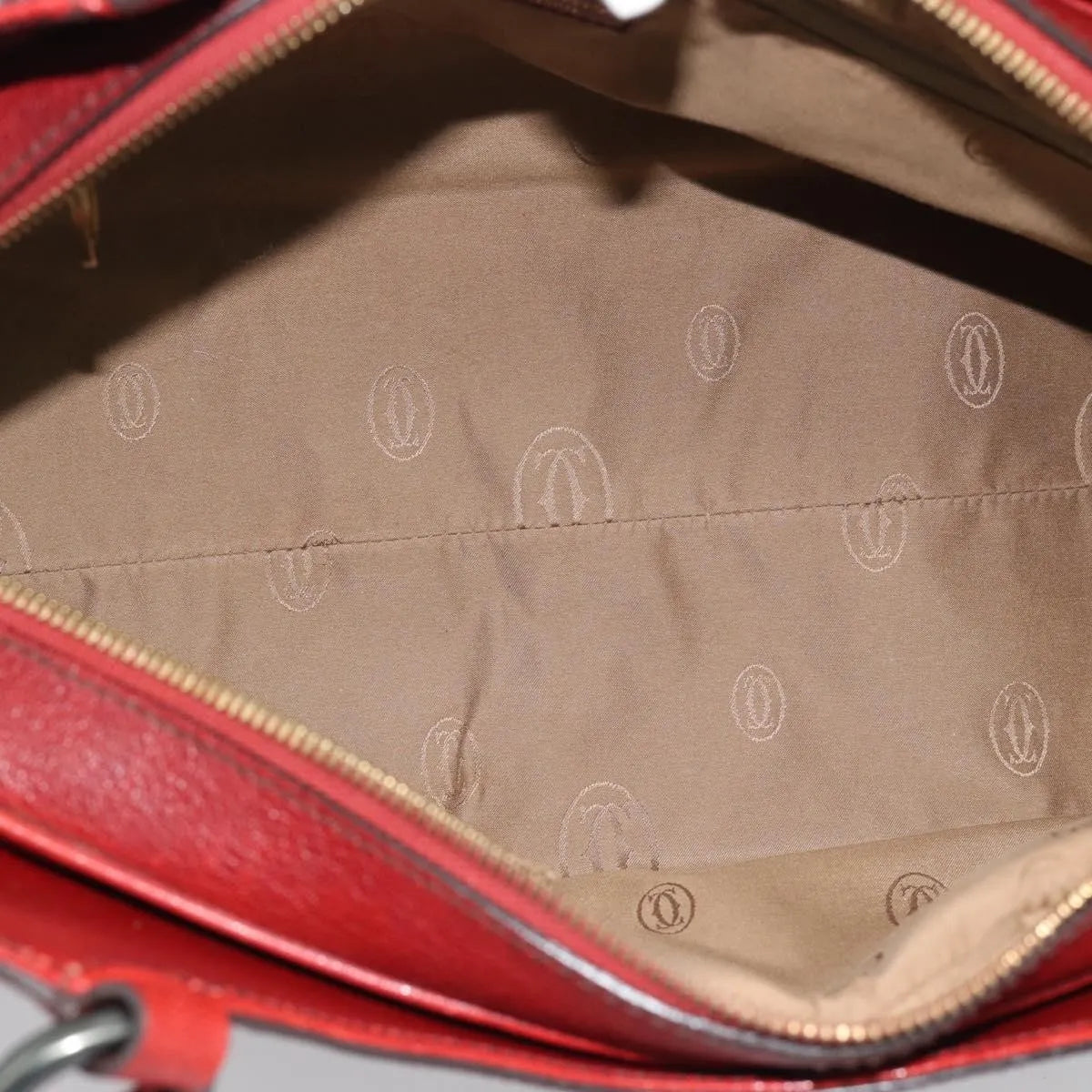 Cartier Marcello Leather Red Leather Handbag (Pre-Owned)