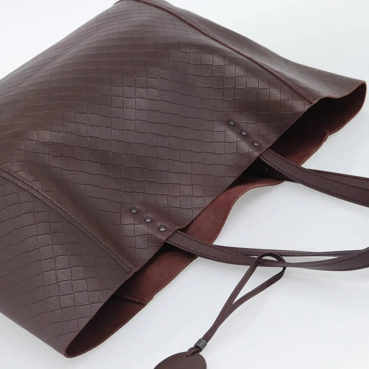 Bottega Veneta Intrecciomirage Tote Leather Brown Leather Tote Bag Bag (Pre-Owned)
