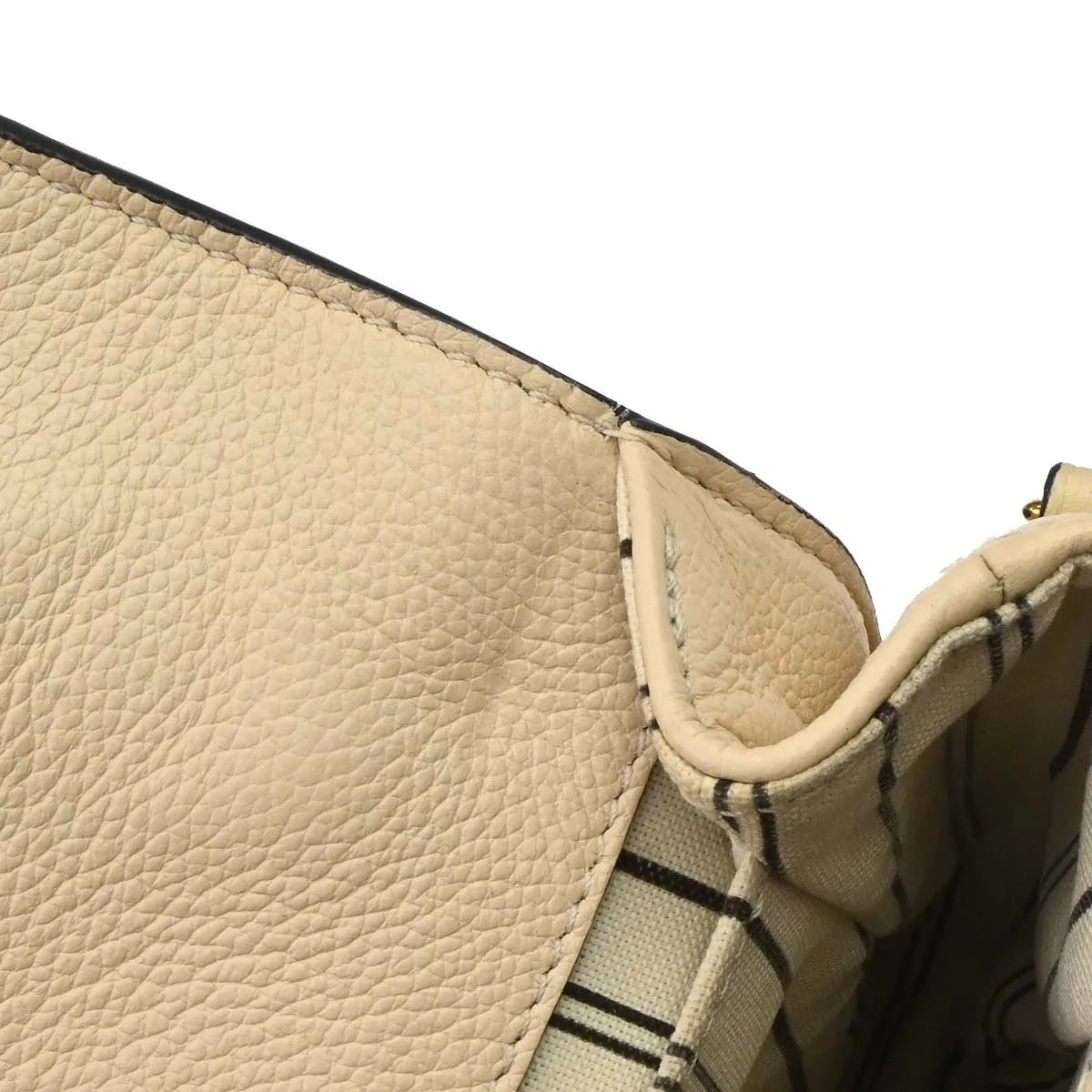 Louis Vuitton Braided Handle Pochette Metis Monogram Empreinte Leather Beige Leather Handbag (Pre-Owned)