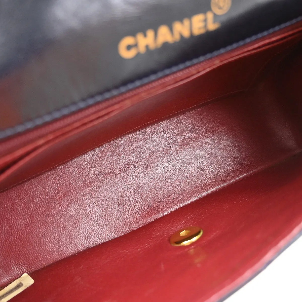 Chanel Vintage Diana Flap Quilted Lambskin Navy Leather Shoulder Bag Bag (Pre-Owned)