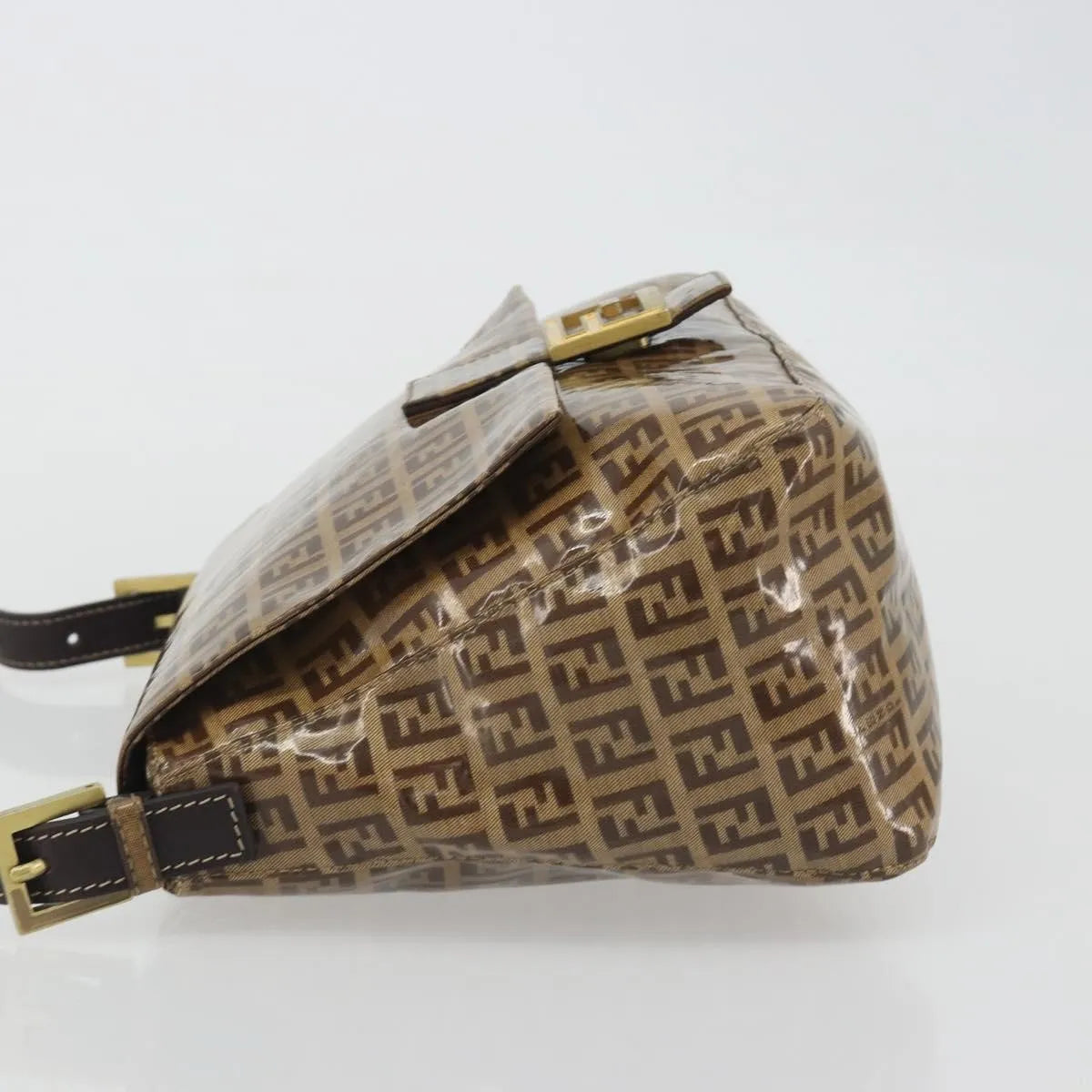 Fendi Forever Big Mama Patent Beige Patent_Leather Shoulder Bag Bag (Pre-Owned)
