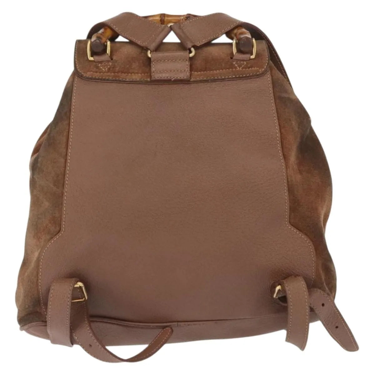 Gucci Vintage Bamboo Suede Brown Suede Backpack Bag (Pre-Owned)