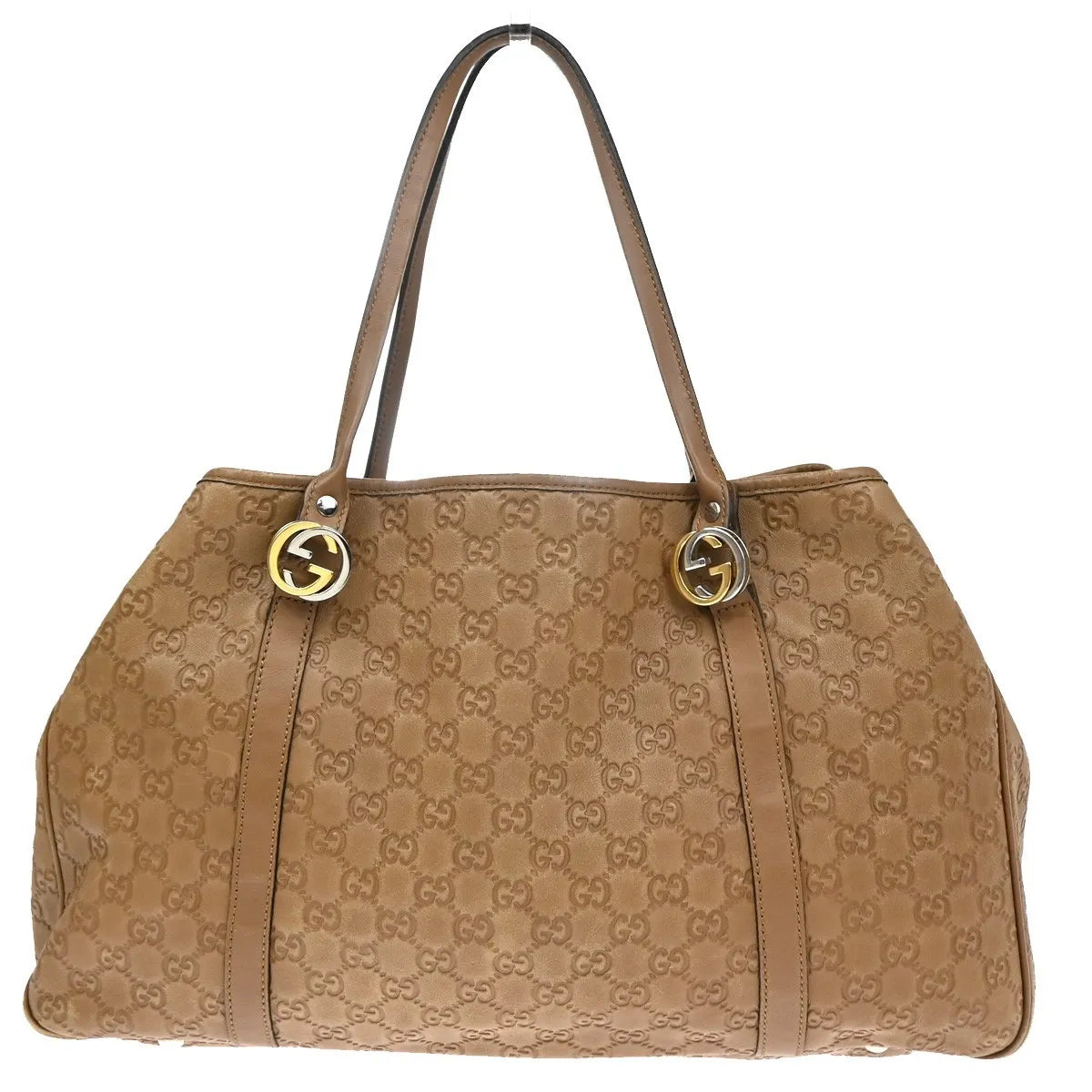 Gucci Twins Tote Guccissima Leather Brown Leather Tote Bag Bag (Pre-Owned)
