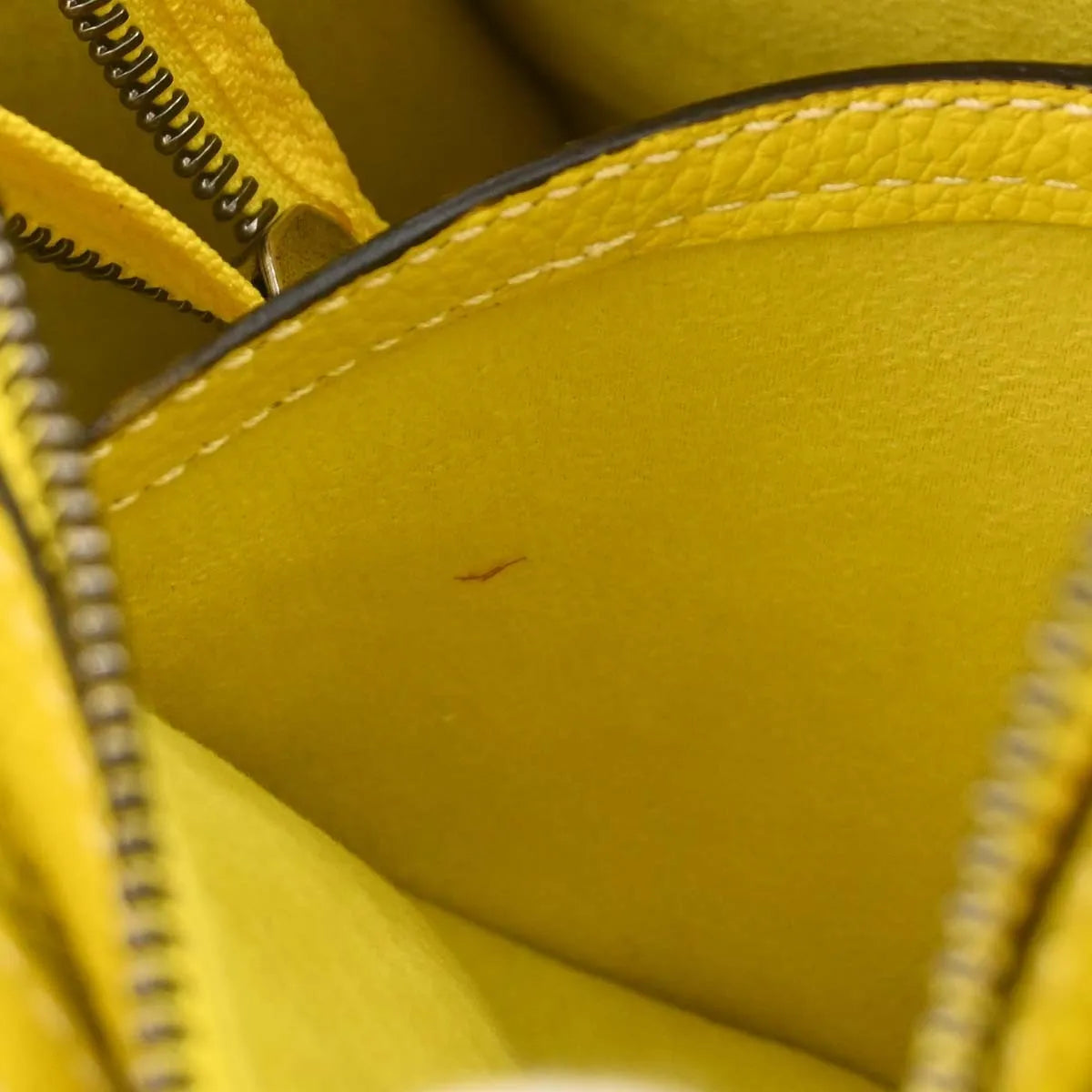 Celine Luggage Grainy Leather Yellow Leather Tote Bag Bag (Pre-Owned)