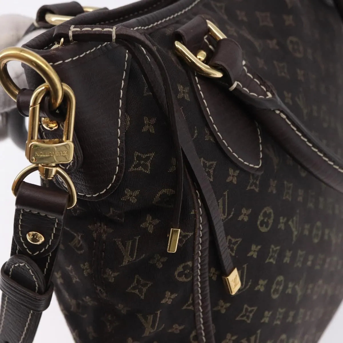 Louis Vuitton Angele Mini Lin Brown Canvas Handbag (Pre-Owned)