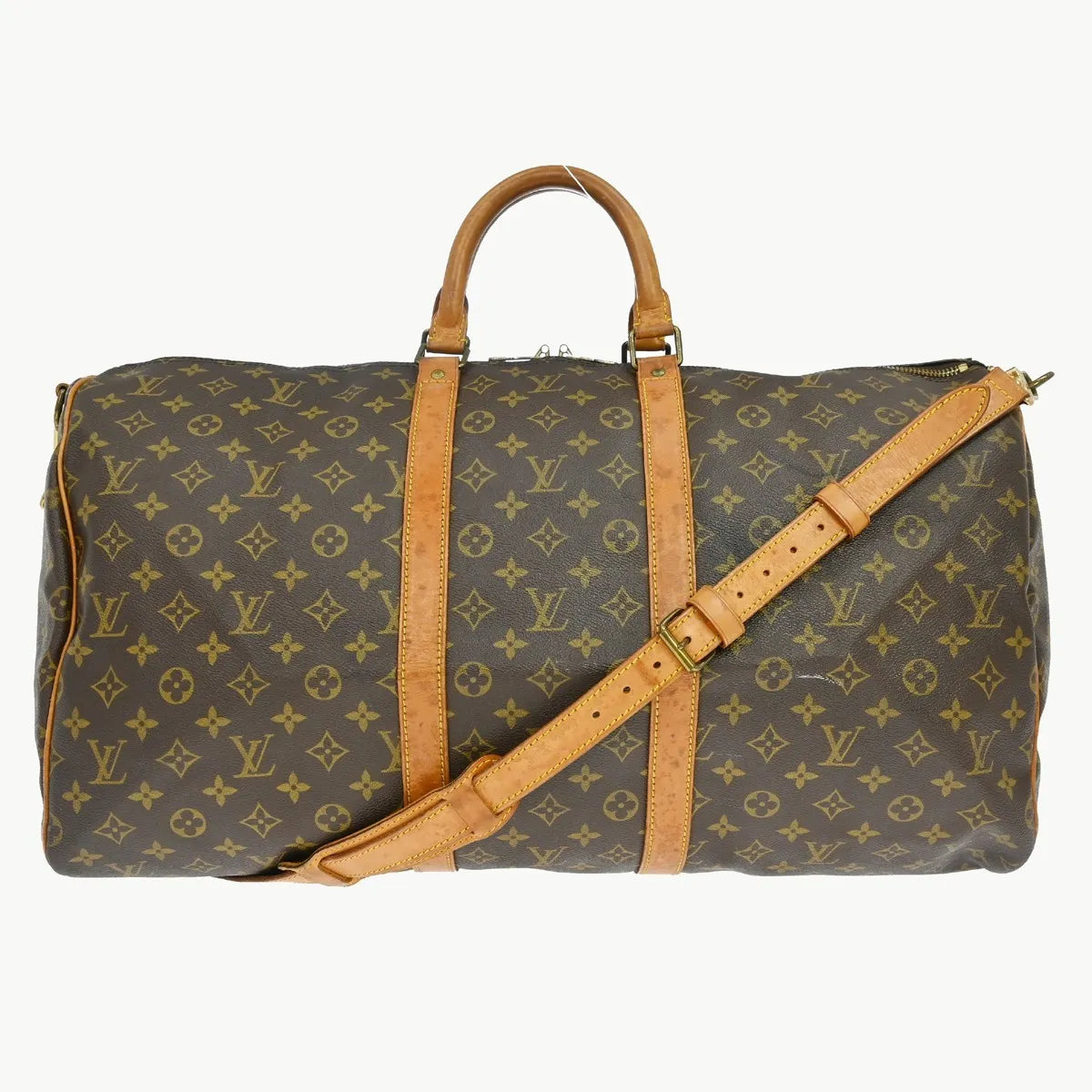 Louis Vuitton Keepall Bandouliere Monogram Canvas Brown Canvas Travel Bag Bag (Pre-Owned)