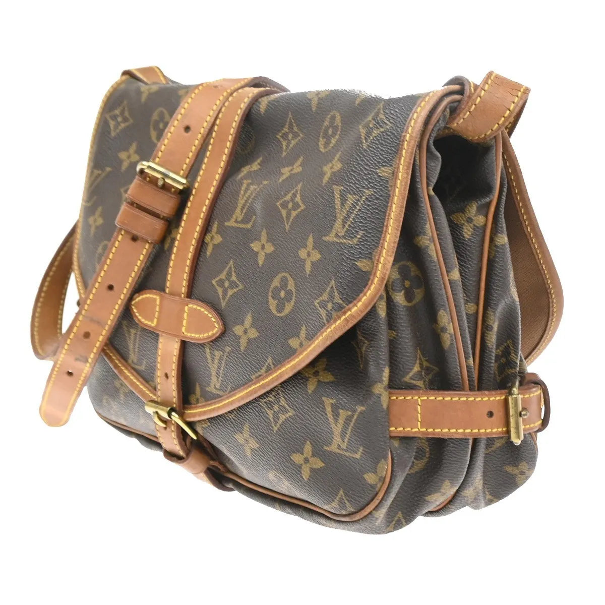 Louis Vuitton Saumur Monogram Canvas Brown Canvas Shoulder Bag Bag (Pre-Owned)