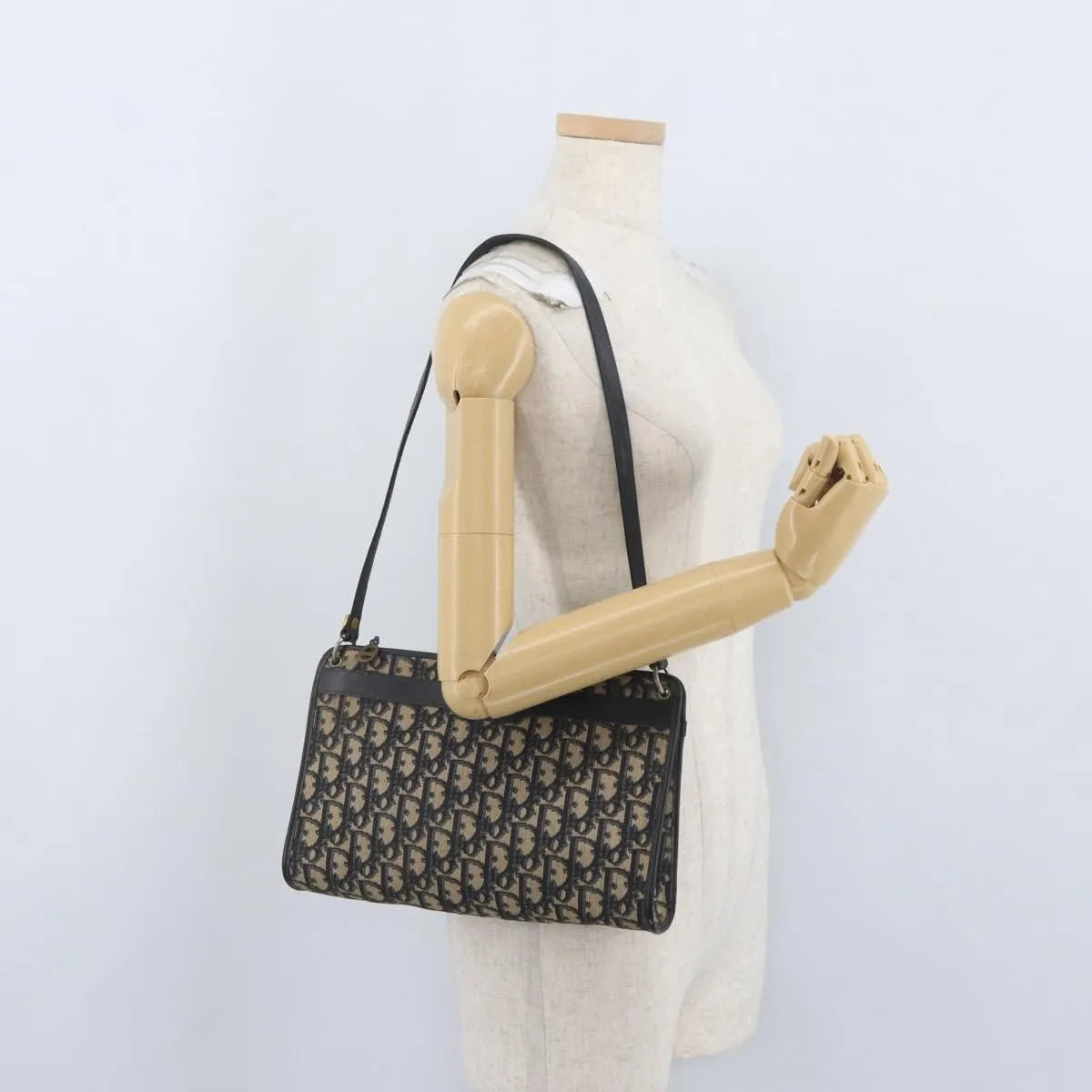 Christian Dior Vintage Trotter Canvas Navy Canvas Shoulder Bag Bag (Pre-Owned)