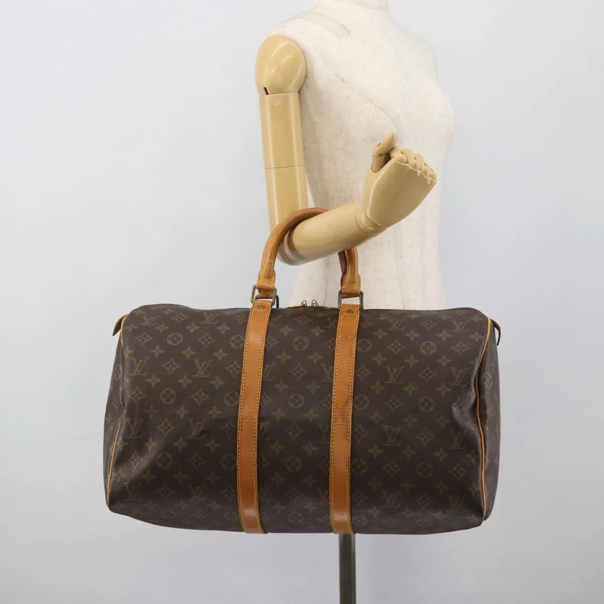 Louis Vuitton Keepall Monogram Brown Canvas Travel Bag Bag (Pre-Owned)