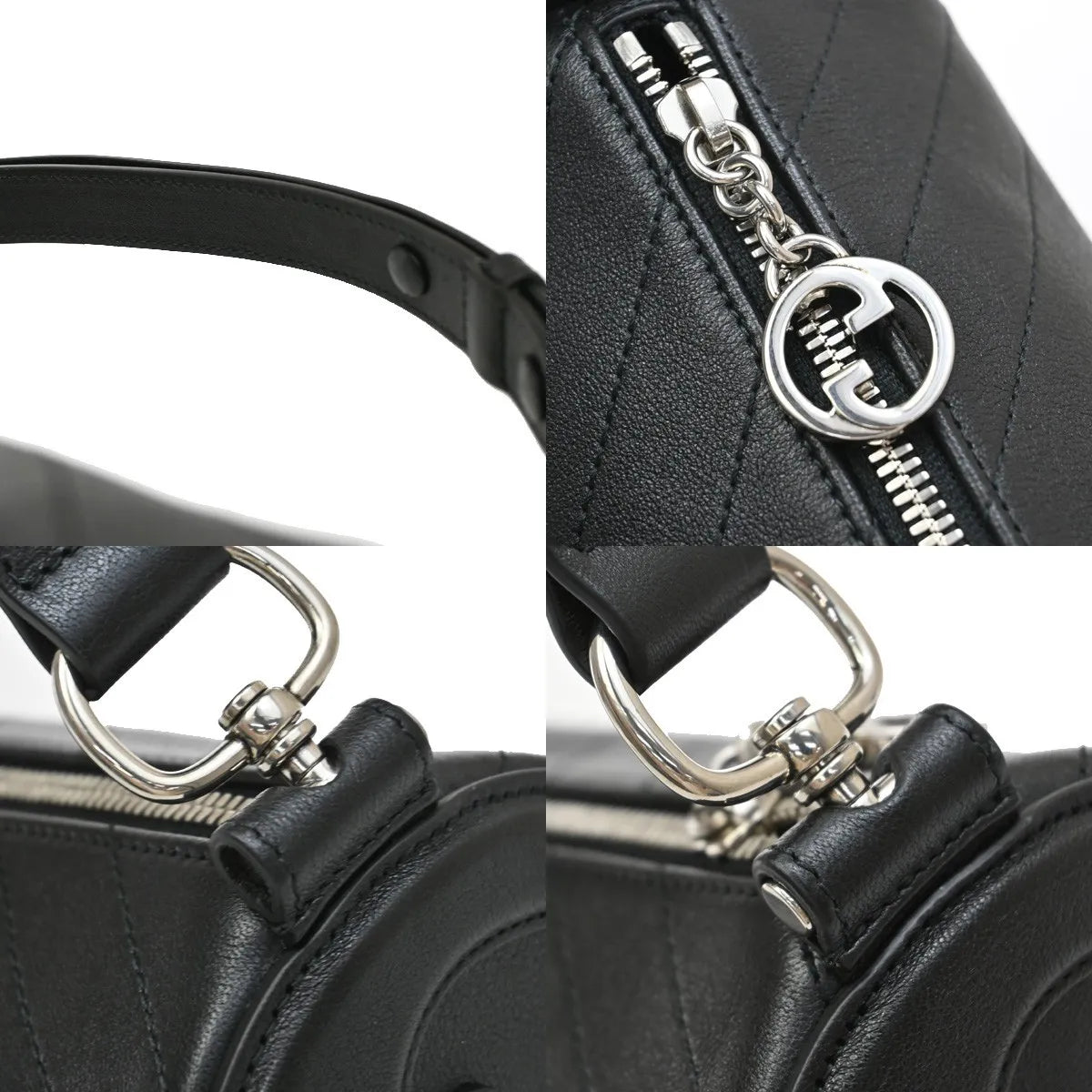 Gucci Blondie Interlocking Gg Leather Black Leather Bag (Pre-Owned)