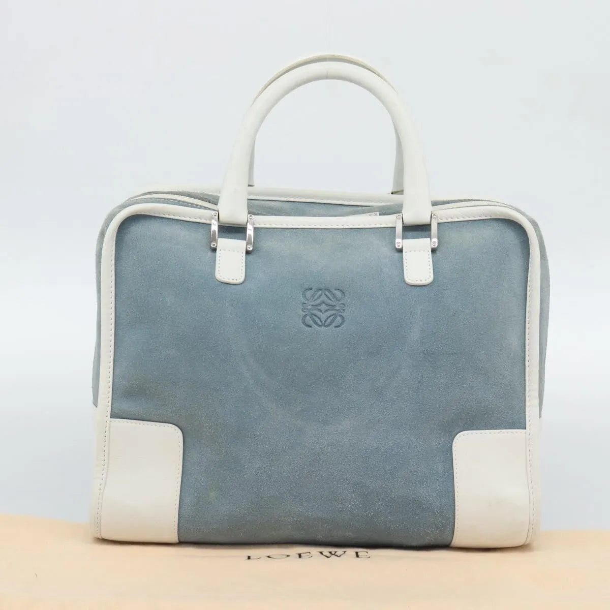 Loewe Amazona Suede Blue Suede Handbag (Pre-Owned)