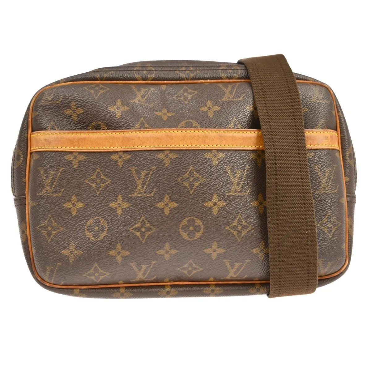 Louis Vuitton Reporter Monogram Brown Canvas Shoulder Bag Bag (Pre-Owned)