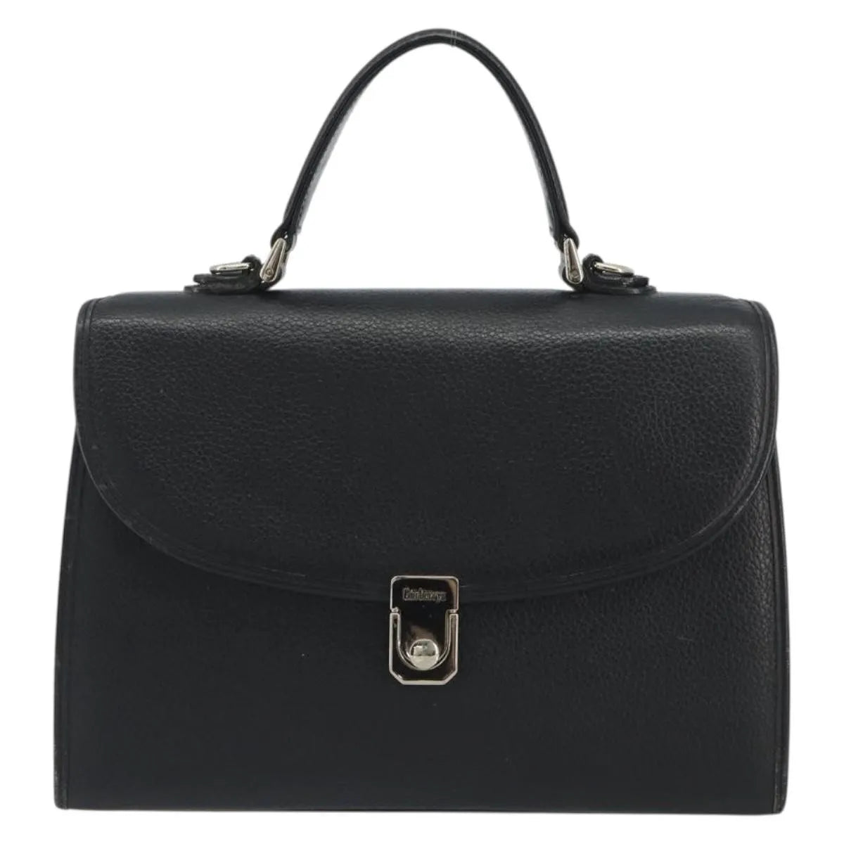 Burberry Vintage Leather Black Leather Handbag (Pre-Owned)