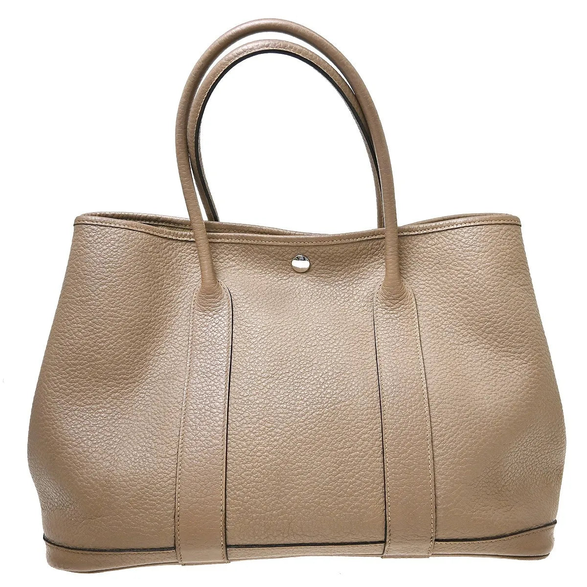 Hermes Quadrige Garden Party Tote Leather Beige Leather Handbag (Pre-Owned)