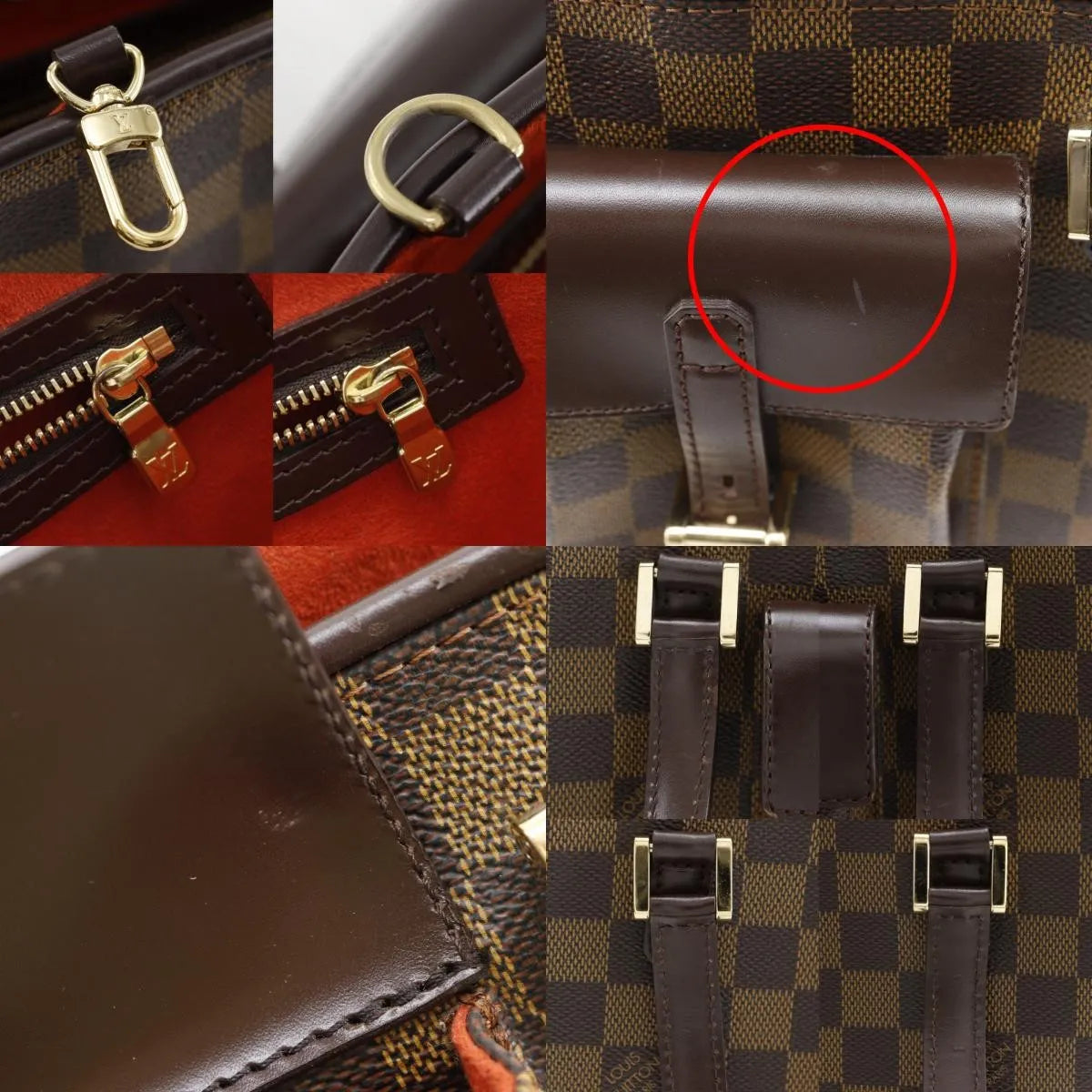 Louis Vuitton Manosque Damier Ebene Brown Canvas Tote Bag Bag (Pre-Owned)
