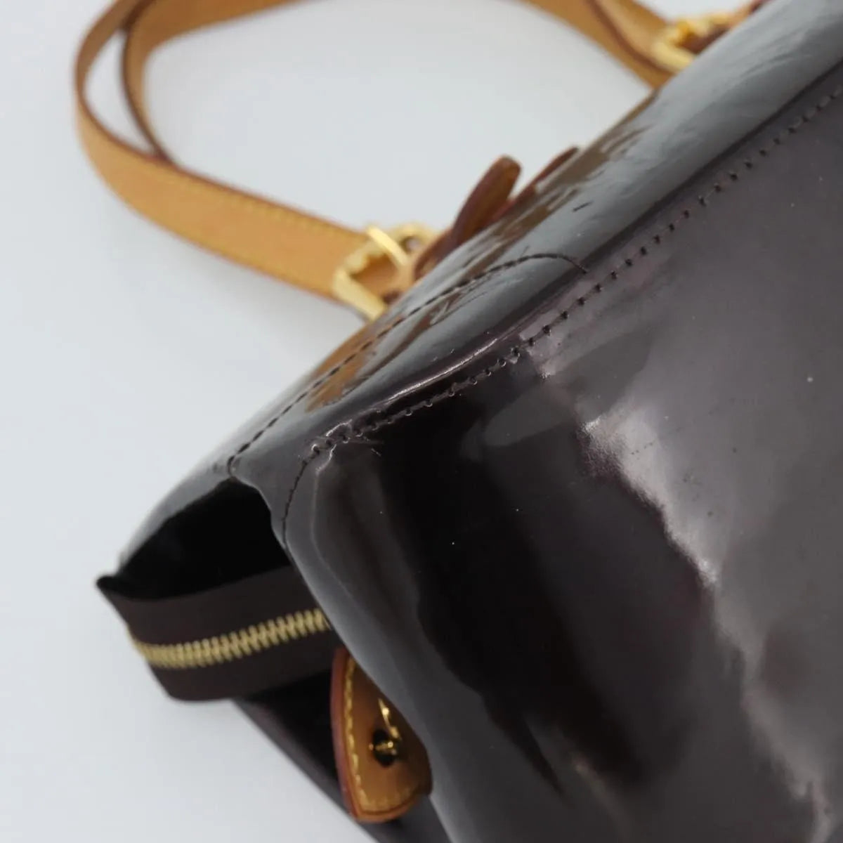 Louis Vuitton Rosewood Avenue Handbag Monogram Brown Patent_Leather Handbag (Pre-Owned)