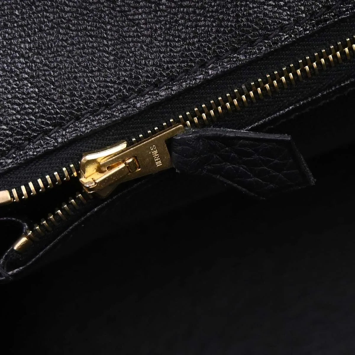 Hermes Birkin Handbag Taurillon Clemence Black Leather Handbag (Pre-Owned)