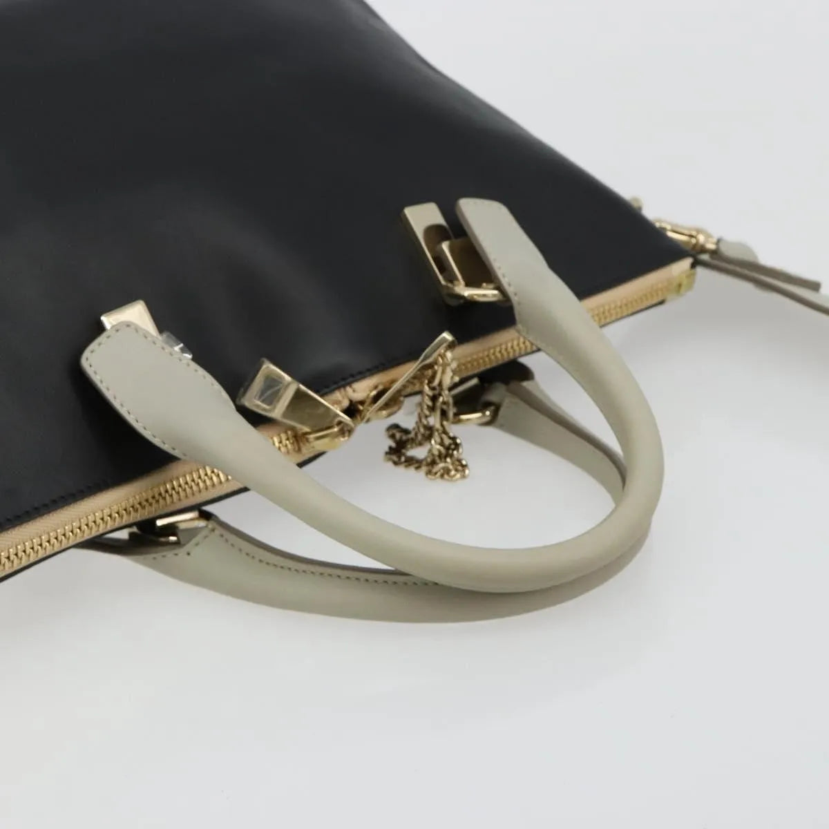 Chloe Bicolor Baylee Satchel Leather Black Leather Handbag (Pre-Owned)