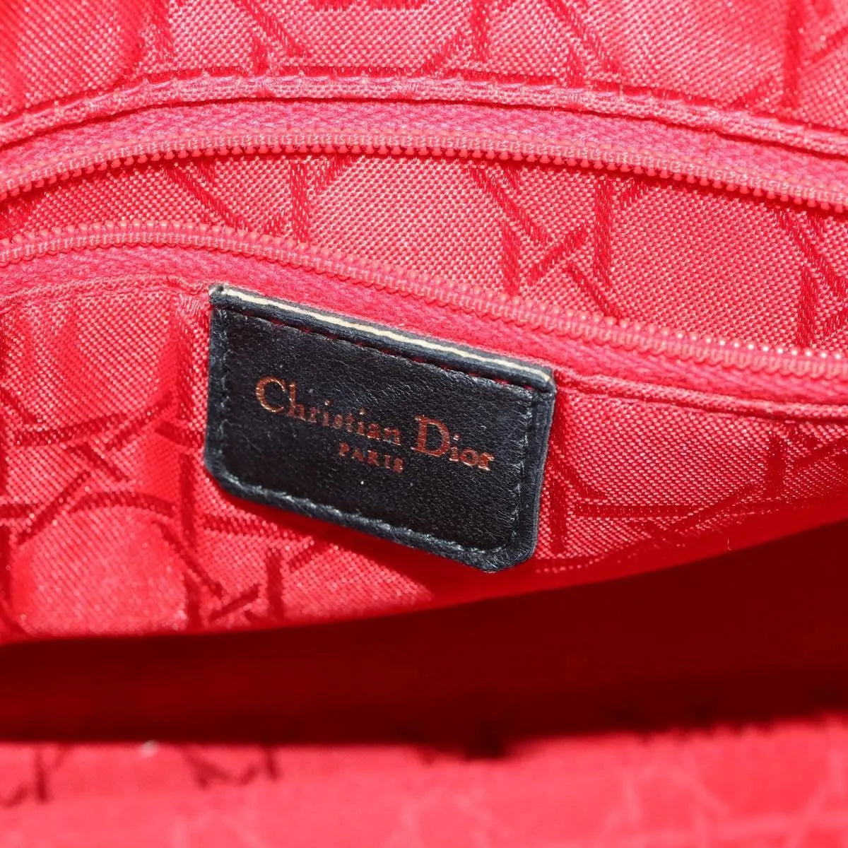 Christian Dior Lady Cannage Matelassé Black Leather Tote Bag Bag (Pre-Owned)