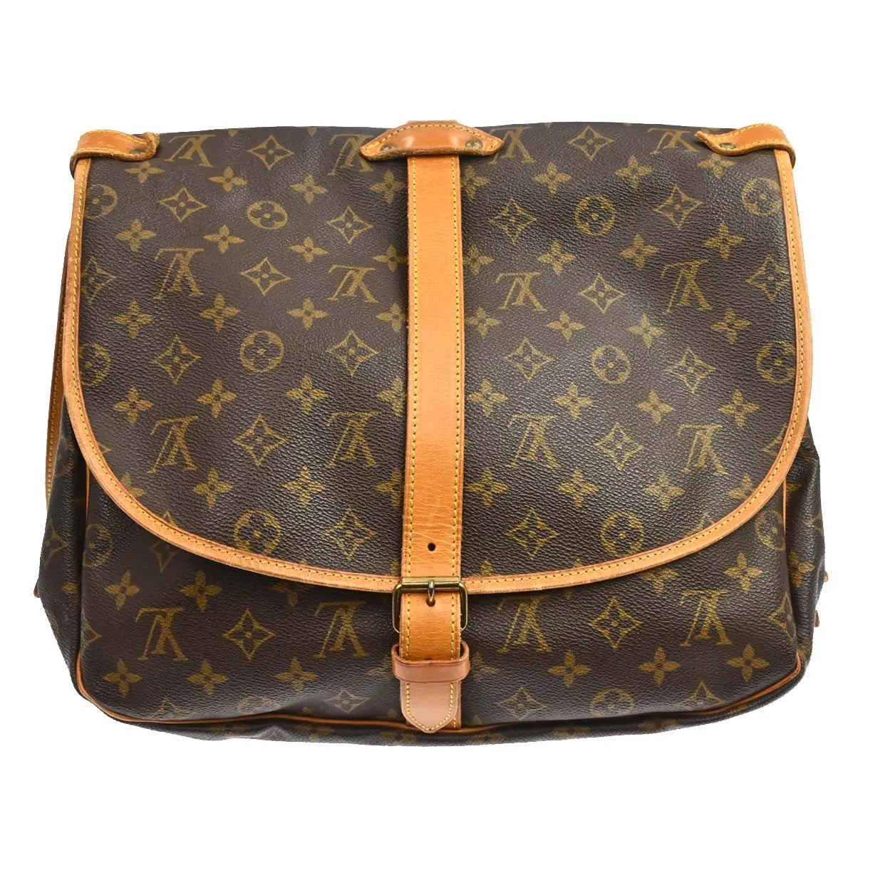 Louis Vuitton Saumur Monogram Canvas Brown Canvas Shoulder Bag Bag (Pre-Owned)