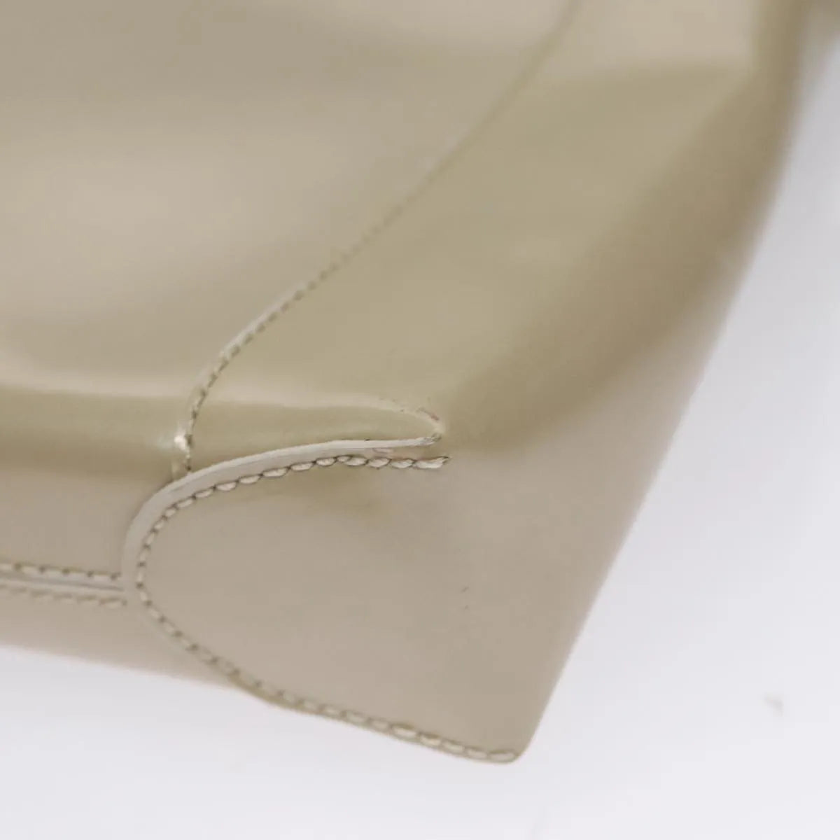 Christian Dior Shoulder Patent Leather Beige Patent_Leather Shoulder Bag Bag (Pre-Owned)