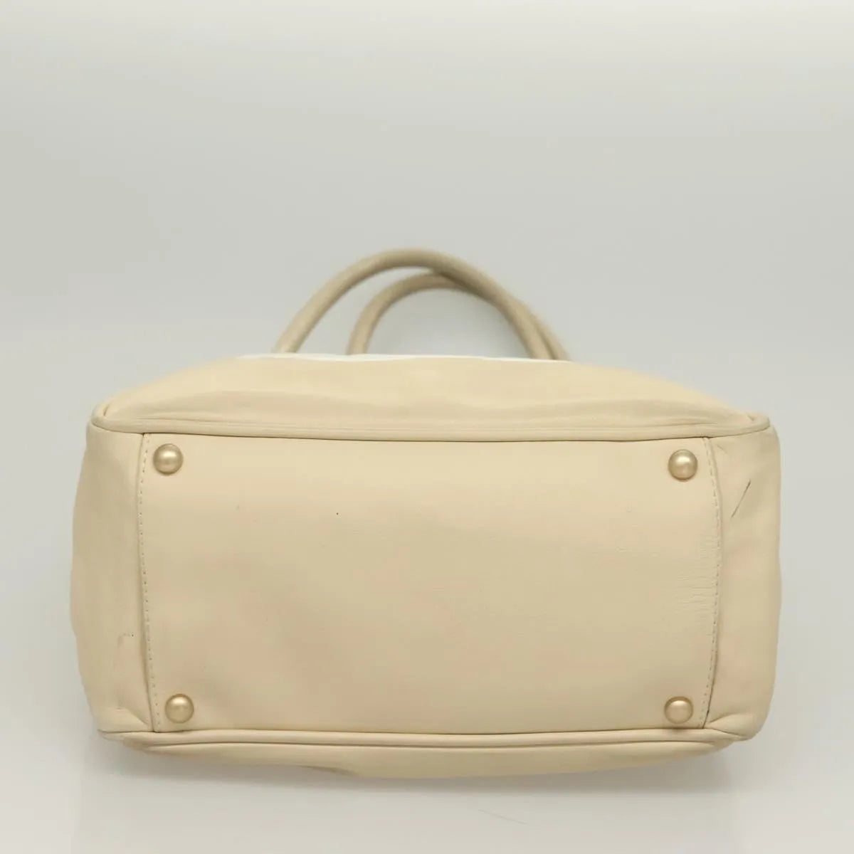 Chanel Camellia Tote Leather Beige Leather Tote Bag Bag (Pre-Owned)