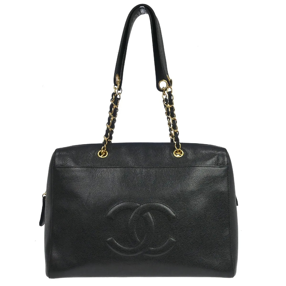 Chanel Vintage Timeless Zip Caviar Black Leather Shoulder Bag Bag (Pre-Owned)