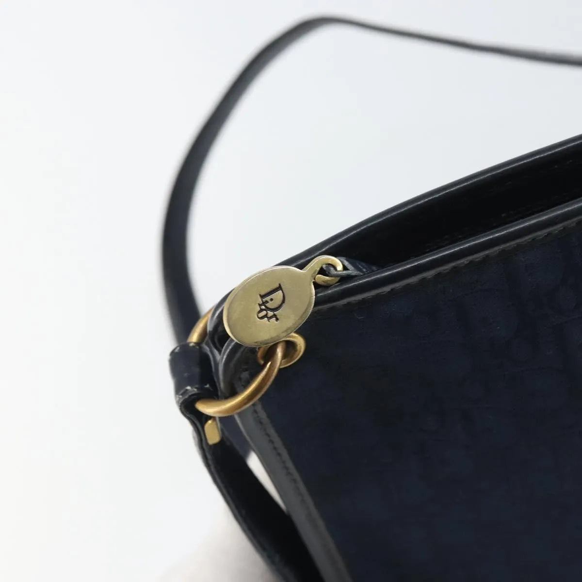 Christian Dior Vintage Cd Trotter Canvas Navy Canvas Shoulder Bag Bag (Pre-Owned)