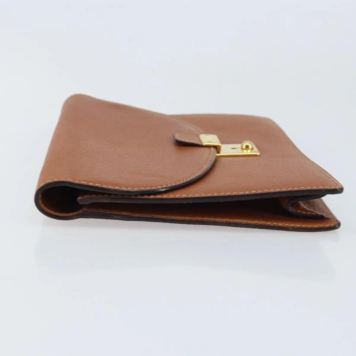 Gucci Vintage Clutch Leather Brown Leather Clutche & Pouche Bag (Pre-Owned)