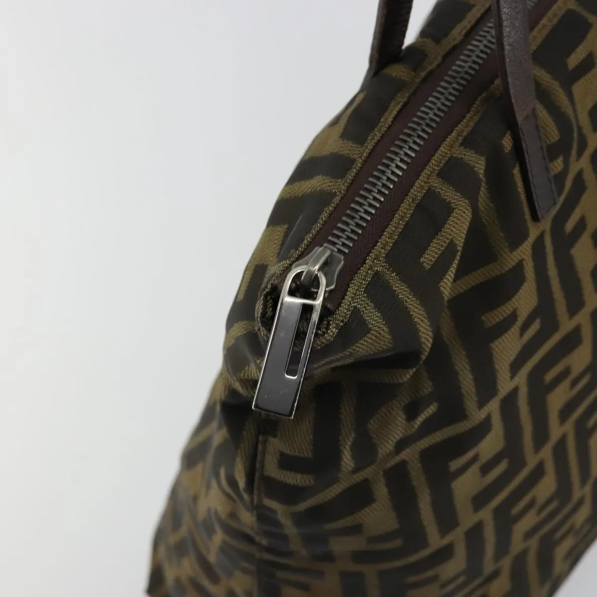 Fendi Zucca Tote Canvas Black Canvas Handbag (Pre-Owned)