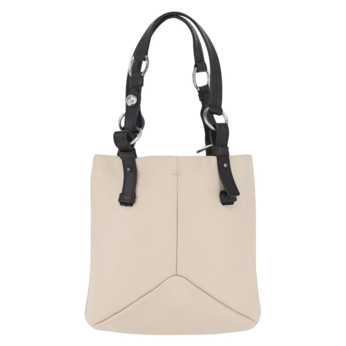 Saint Laurent Vintage Handbag Leather Beige Leather Handbag (Pre-Owned)