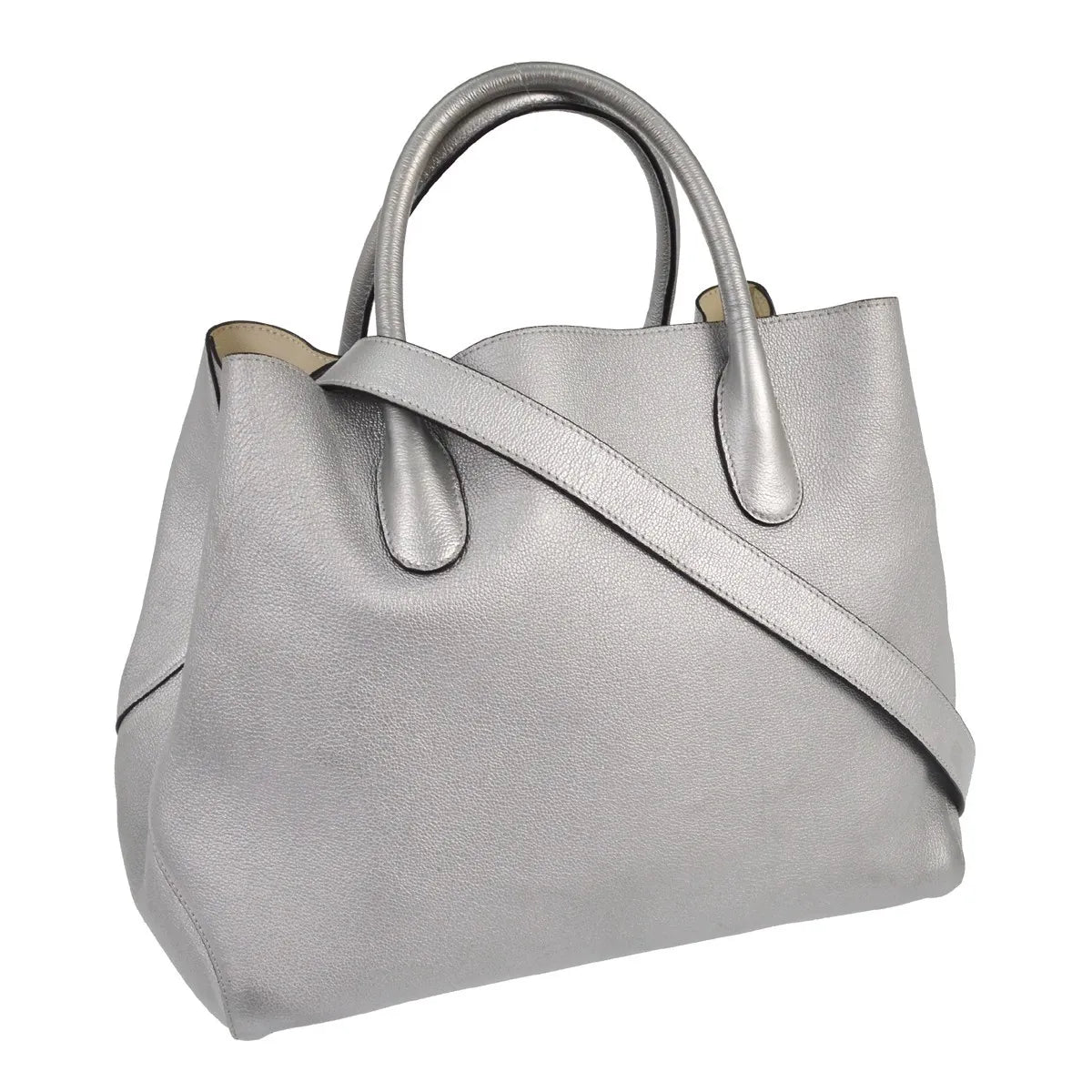 Christian Dior Open Bar Leather Silver Leather Handbag (Pre-Owned)