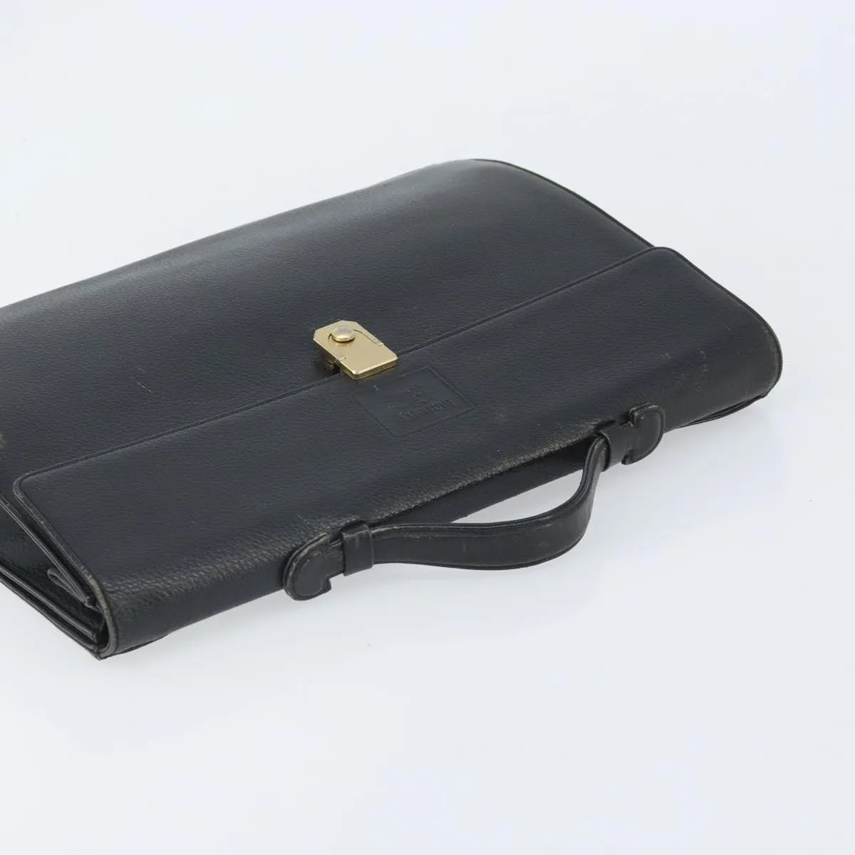 Burberry Vintage Leather Black Leather Briefcase Bag (Pre-Owned)