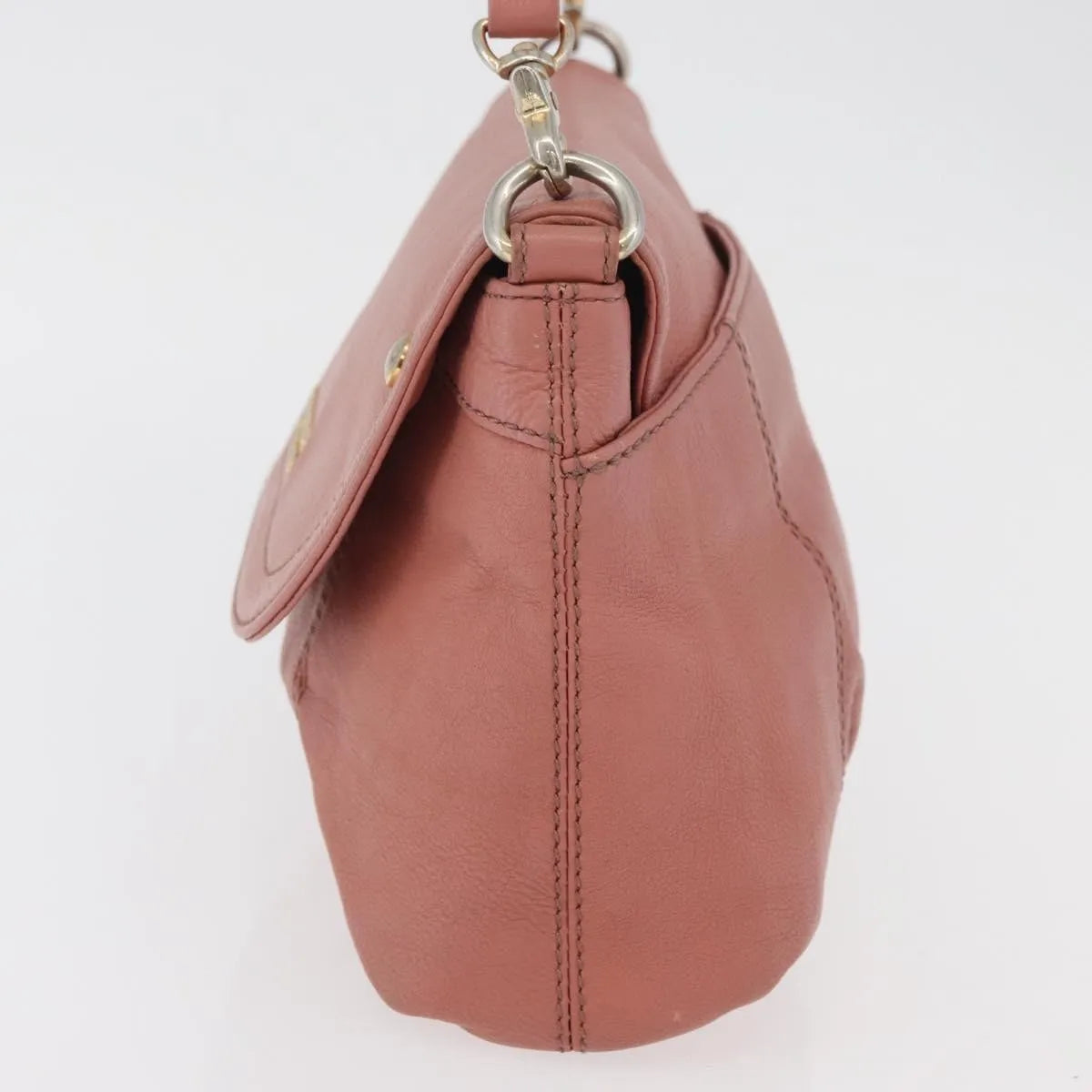 Burberry Blue Label Nylon Pink Leather Shoulder Bag Bag (Pre-Owned)
