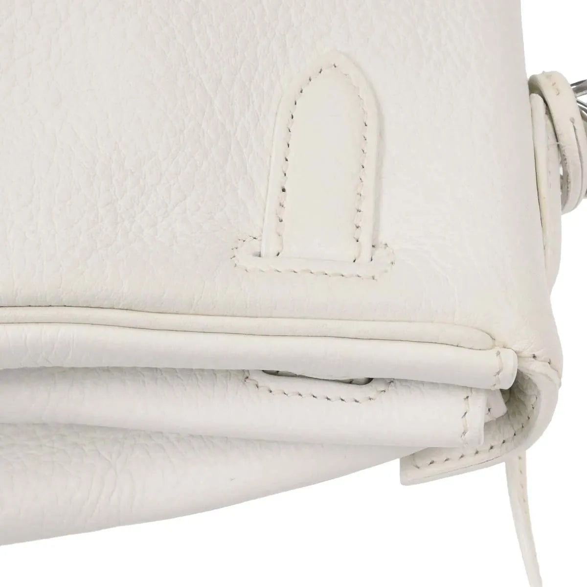 Hermes Kelly Retourne Clémence Taurillon White Leather Handbag (Pre-Owned)