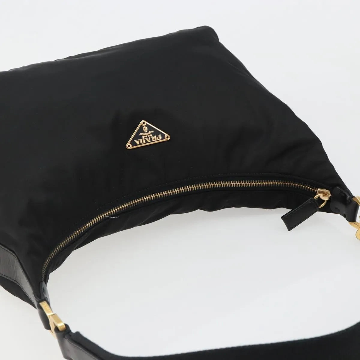 Prada Shoulder Python Black Nylon Shoulder Bag Bag (Pre-Owned)
