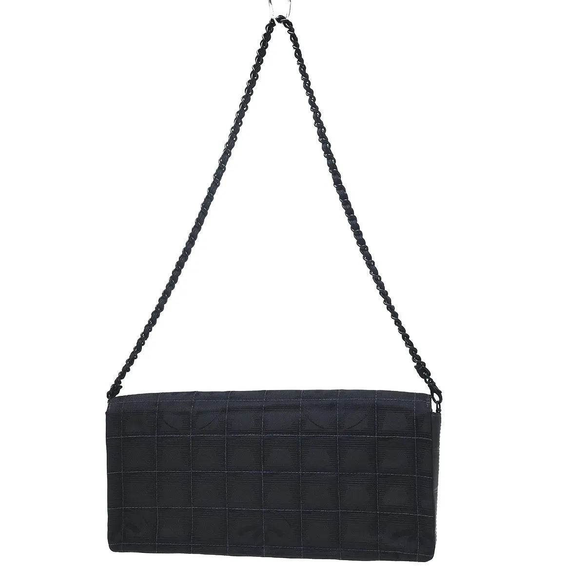 Chanel Travel Line Flap Quilted Nylon Black Nylon Shoulder Bag Bag (Pre-Owned)