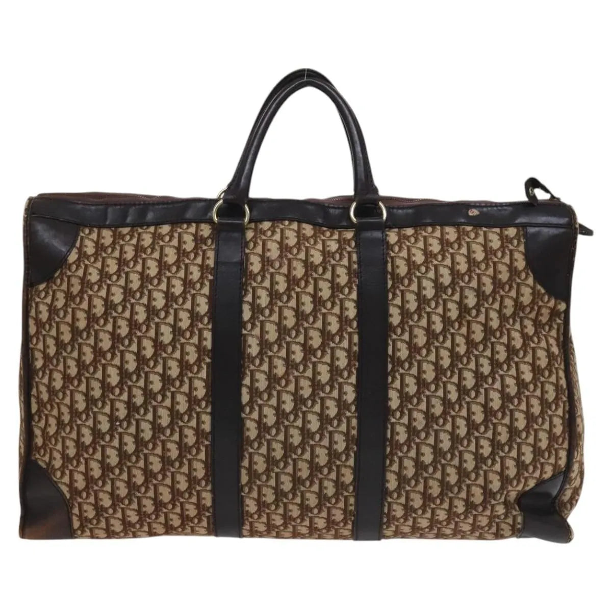 Christian Dior Vintage Trotter Boston Diorissimo Canvas Brown Canvas Handbag (Pre-Owned)