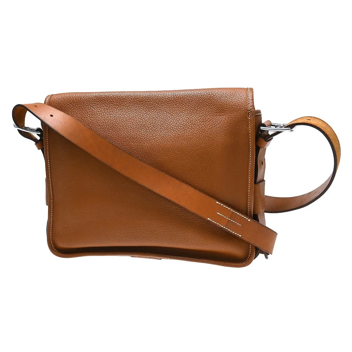 Hermes Barda Messenger Clemence Brown Leather Shoulder Bag Bag (Pre-Owned)