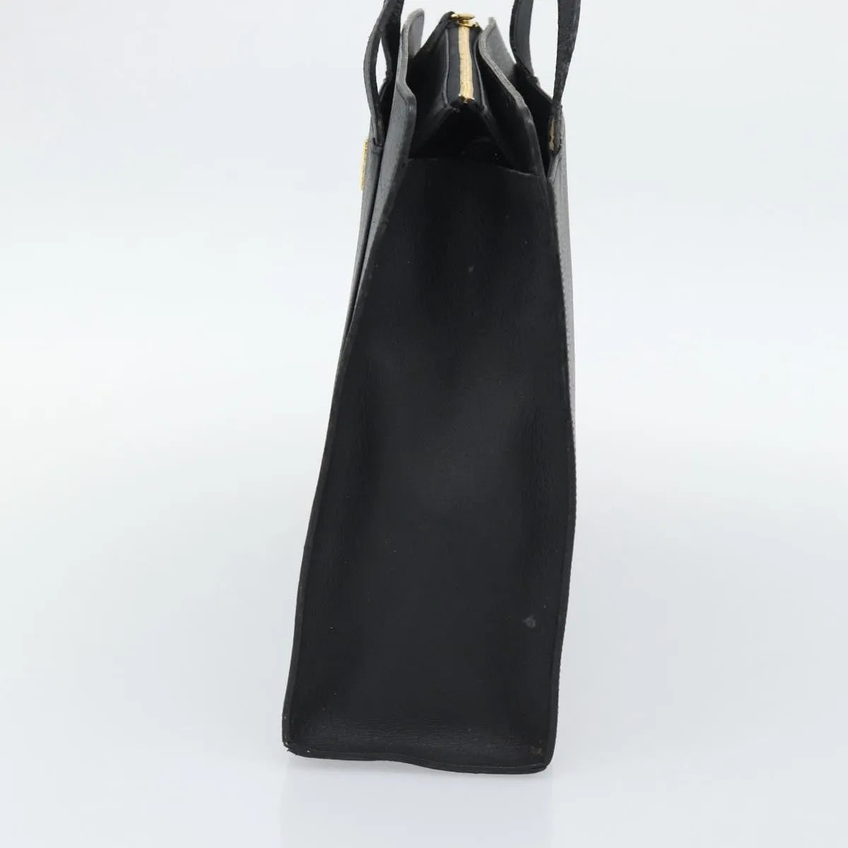 Saint Laurent Vintage Leather Black Leather Tote Bag Bag (Pre-Owned)
