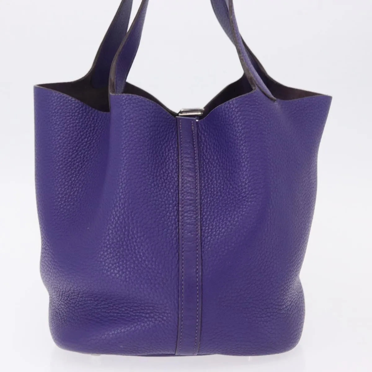 Hermes Picotin Lock Clemence Purple Leather Handbag (Pre-Owned)