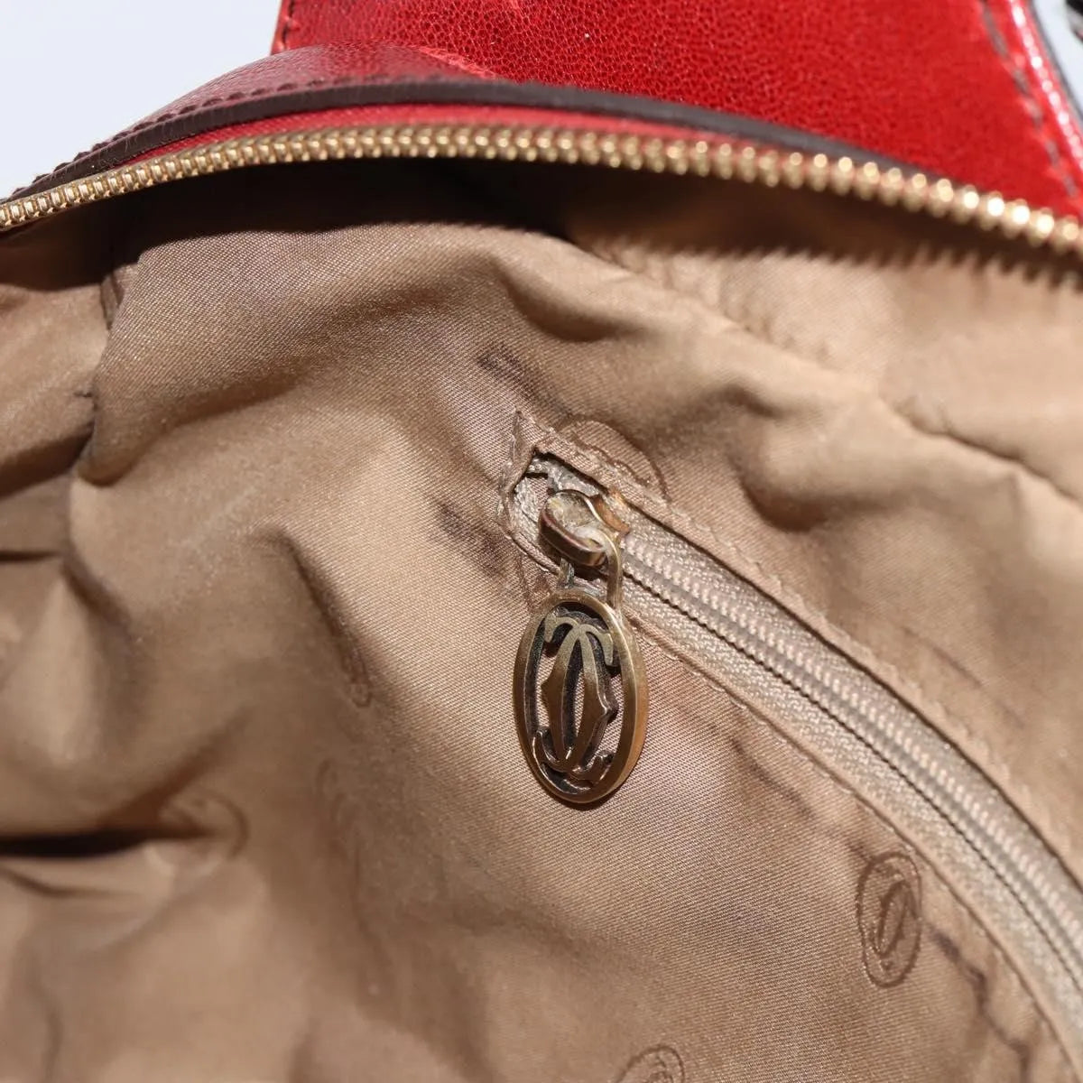 Cartier Marcello Leather Red Leather Handbag (Pre-Owned)