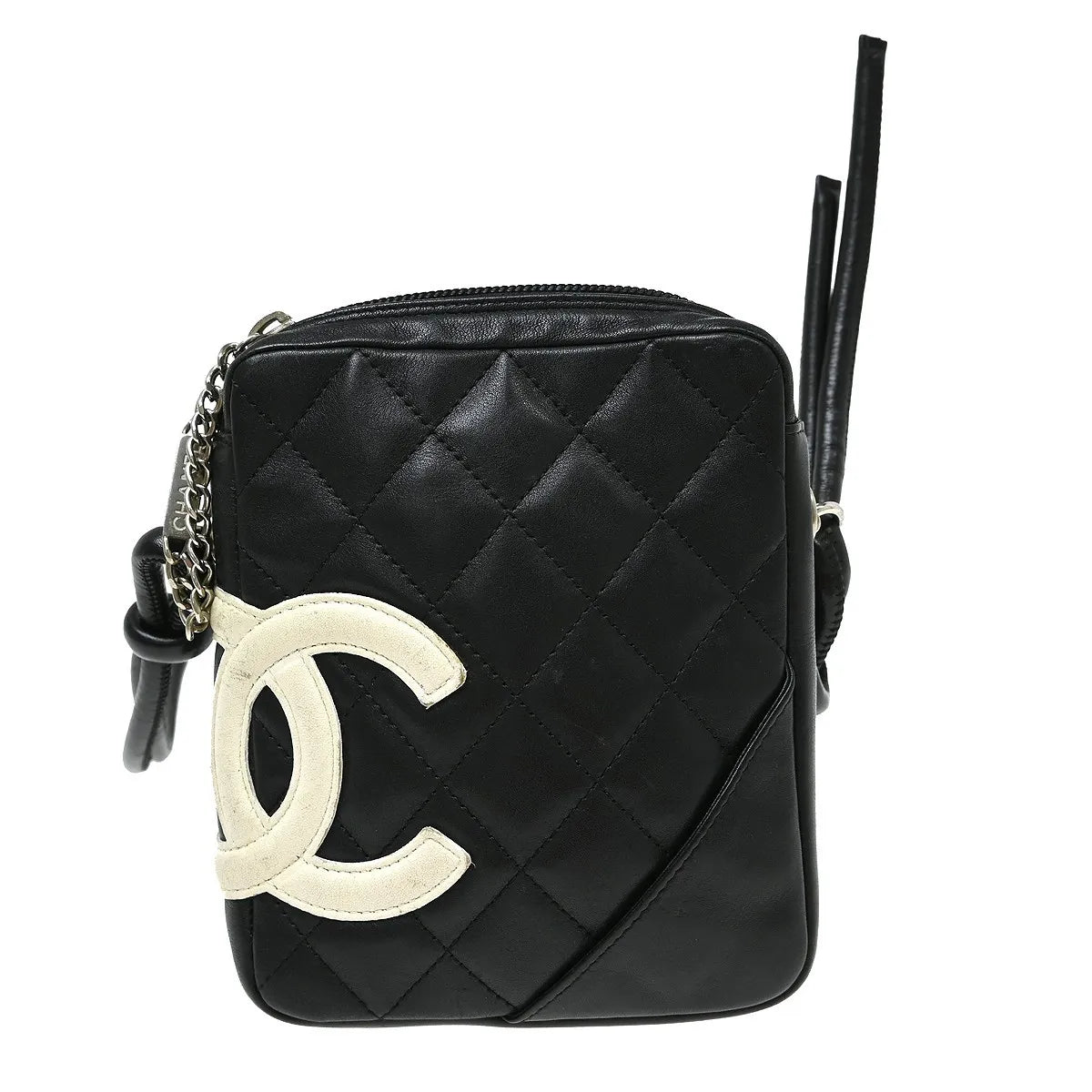 Chanel Cambon Crossbody Bag Quilted Leather Black Leather Shoulder Bag Bag (Pre-Owned)