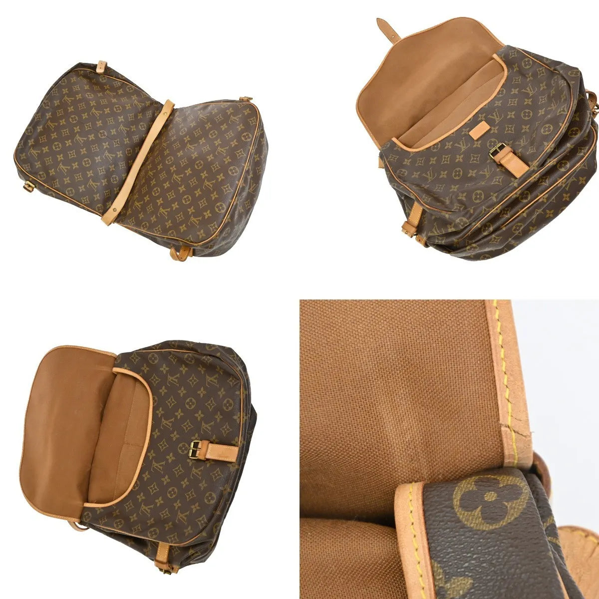 Louis Vuitton Saumur Monogram Canvas Brown Canvas Shoulder Bag Bag (Pre-Owned)
