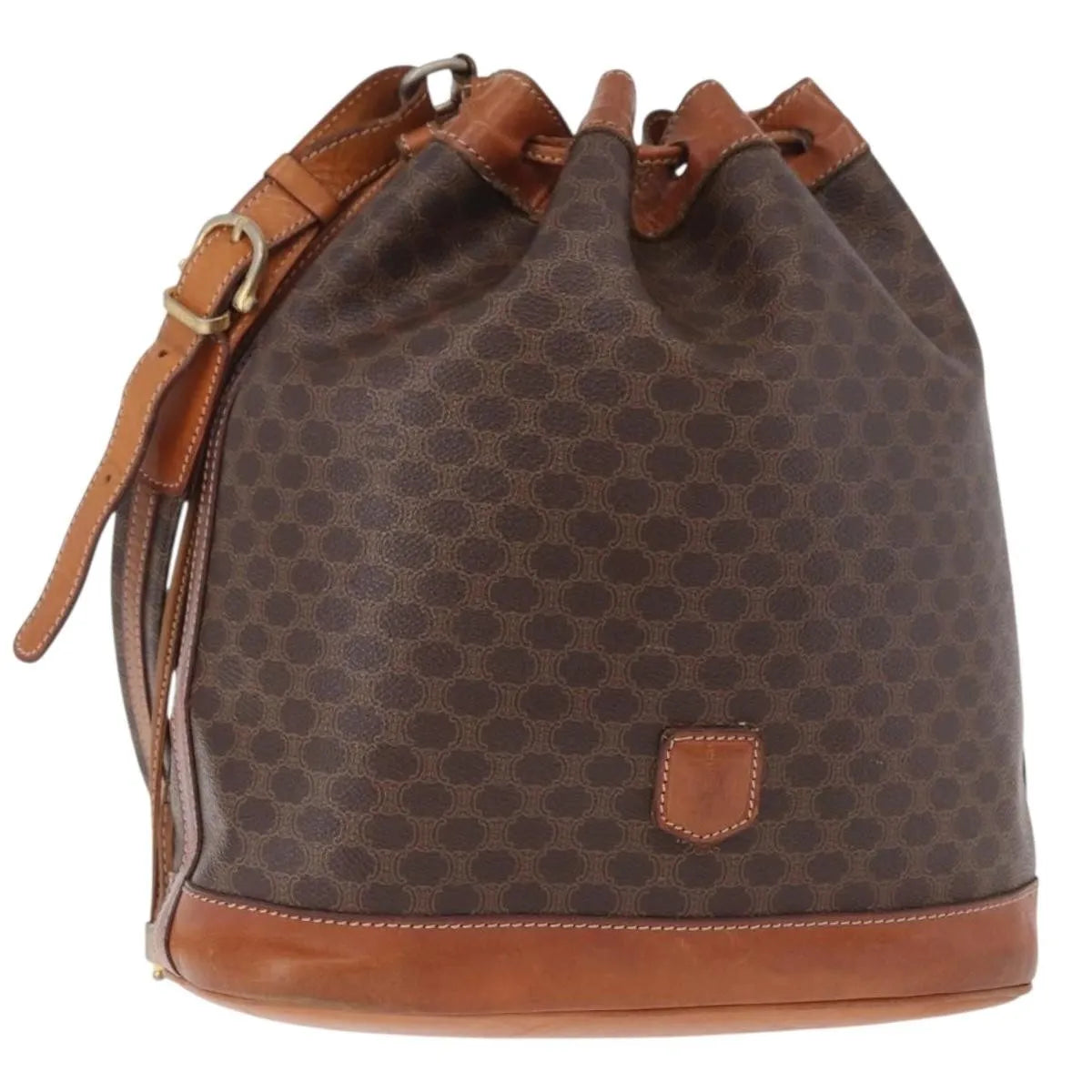 Celine Macadam Bucket Bag Canvas And Leather Brown Pvc Crossbody Bag Bag (Pre-Owned)